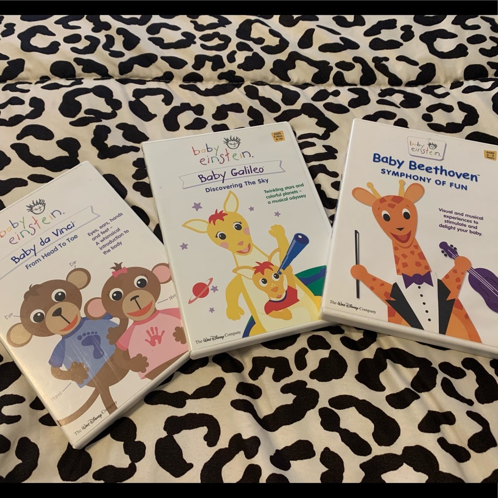 3 Baby Einstein DVDs (Baby da Vinci, Baby Beethoven and Baby Galileo)